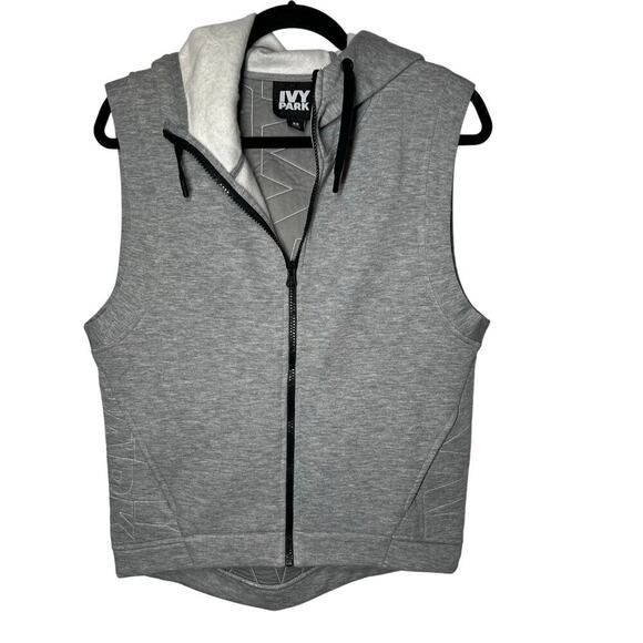 Ivy Park Hooded Quilted Logo Sweatshirt Vest Size XS - Picture 1 of 8